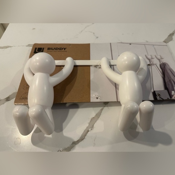 White Wall Hook Set - Picture 1 of 4